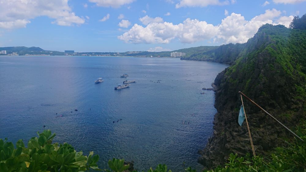 Cal sea at the Blue Cave in Okinawa
